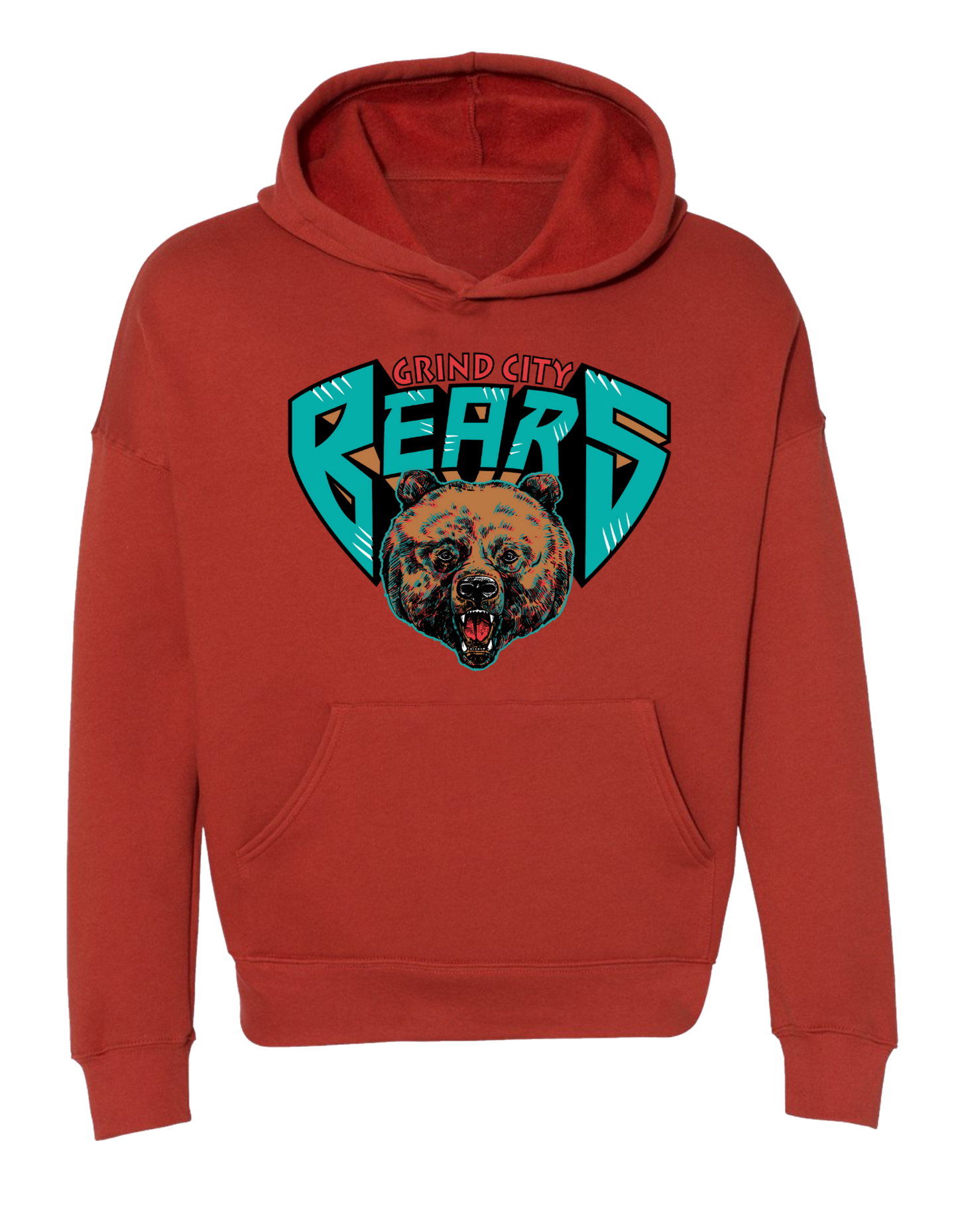 Grind City Bears Hoodie - Brick