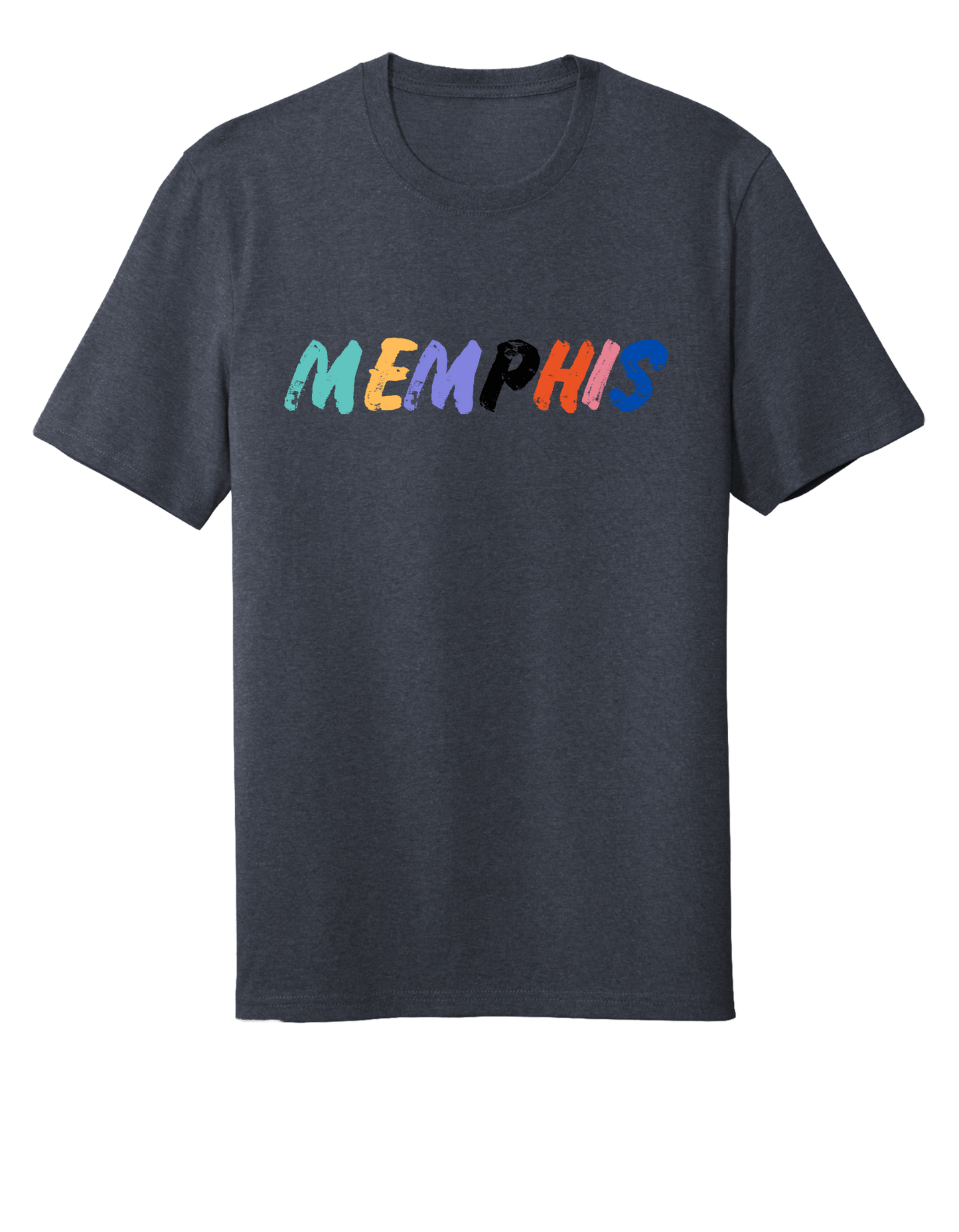Chalkboard Memphis T-Shirt - Black, Light Heather Grey and Navy Heather