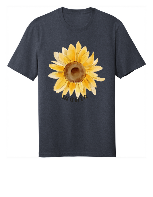 Charcoal Sunflower Short Sleeve Tee