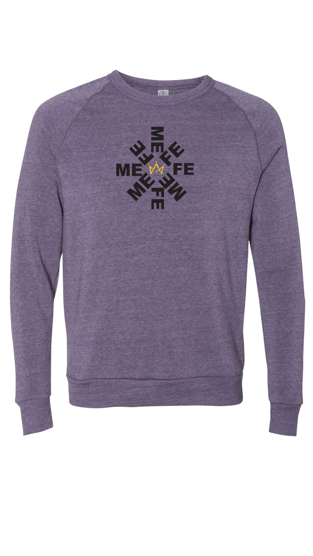 Menfe (Eco-Purple) Wheel Crewneck–Black
