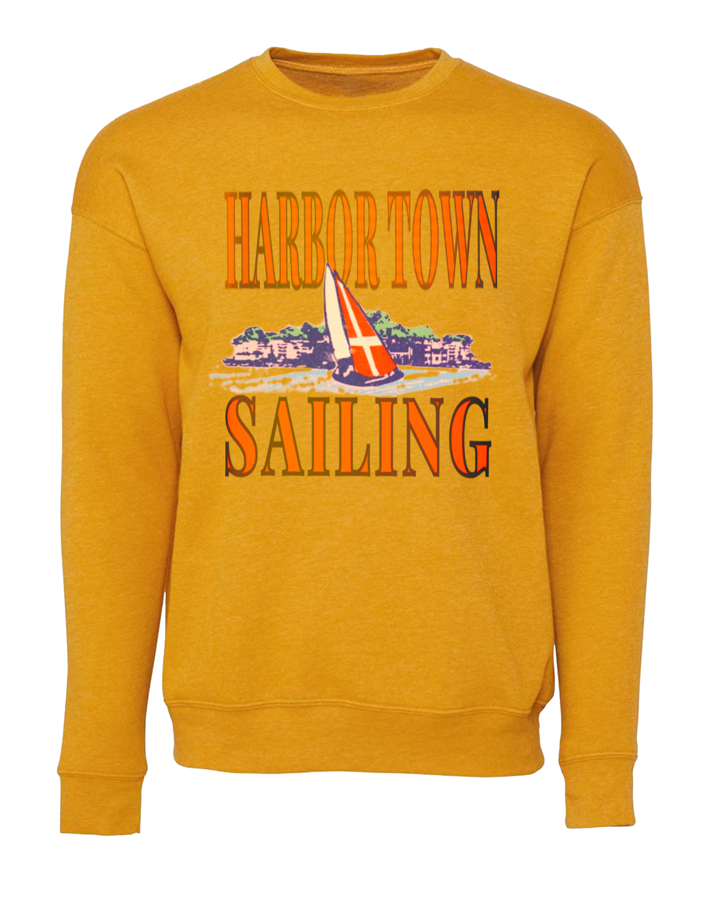 Harbor Town Sailing Crewneck - Heather Mustard