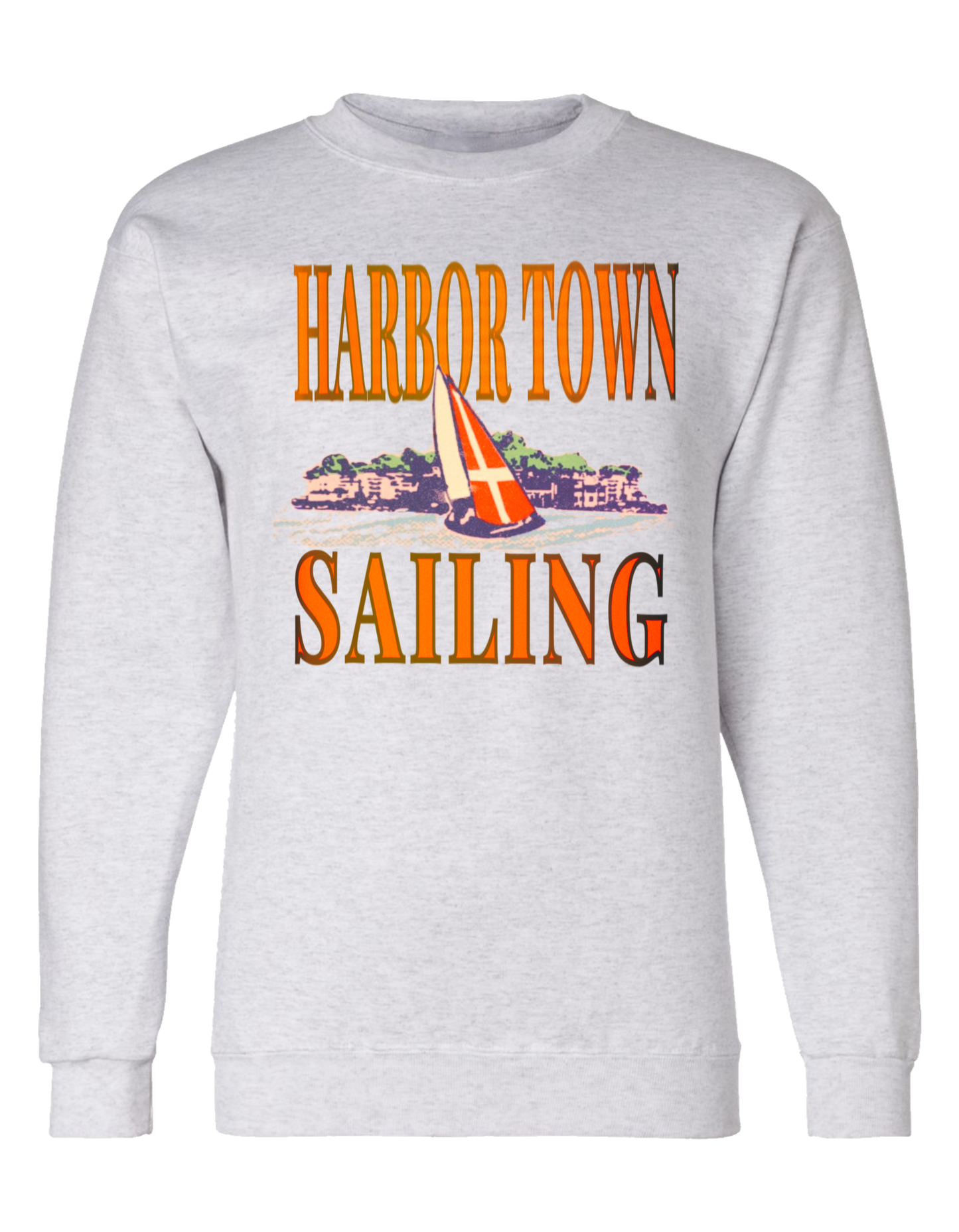 Harbor Town Sailing Crewneck - Silver Grey