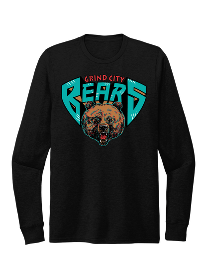 Grind City Bears Long Sleeve - Natural, Black and Rebel Blue