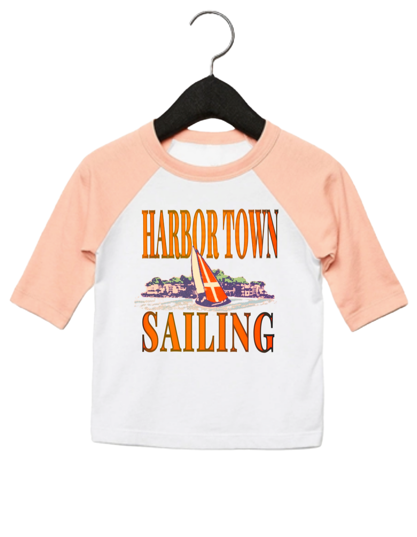 Harbor Town Sailing - Peach Baseball Tee (Kids)