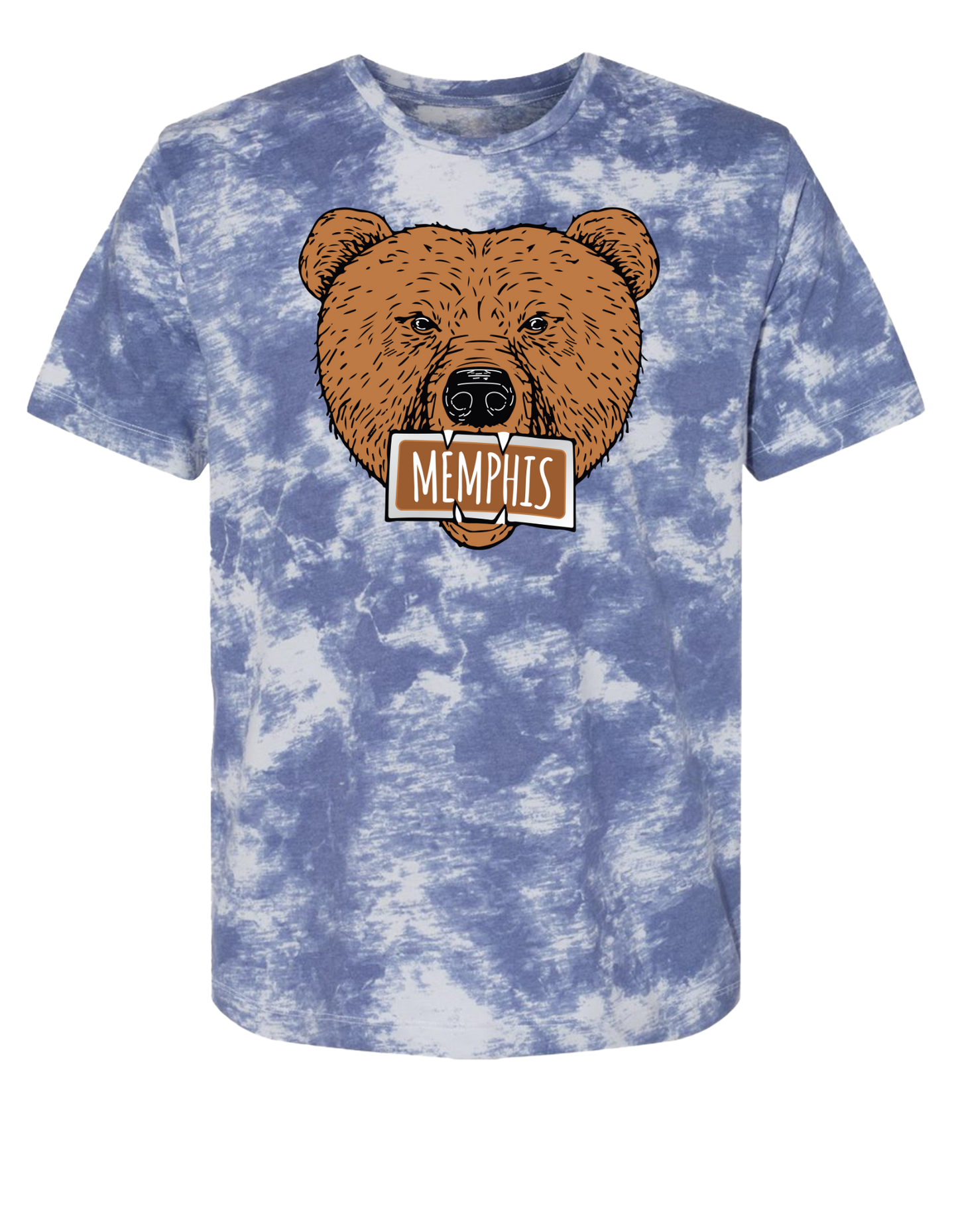 The Grizz Bear T-Shirt - Blue Tie Dye