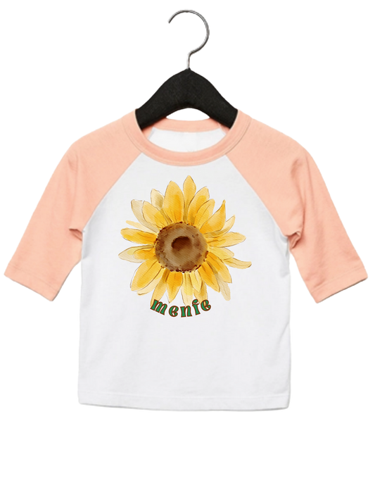 Sunflower - Peach Baseball Tee (Kids)
