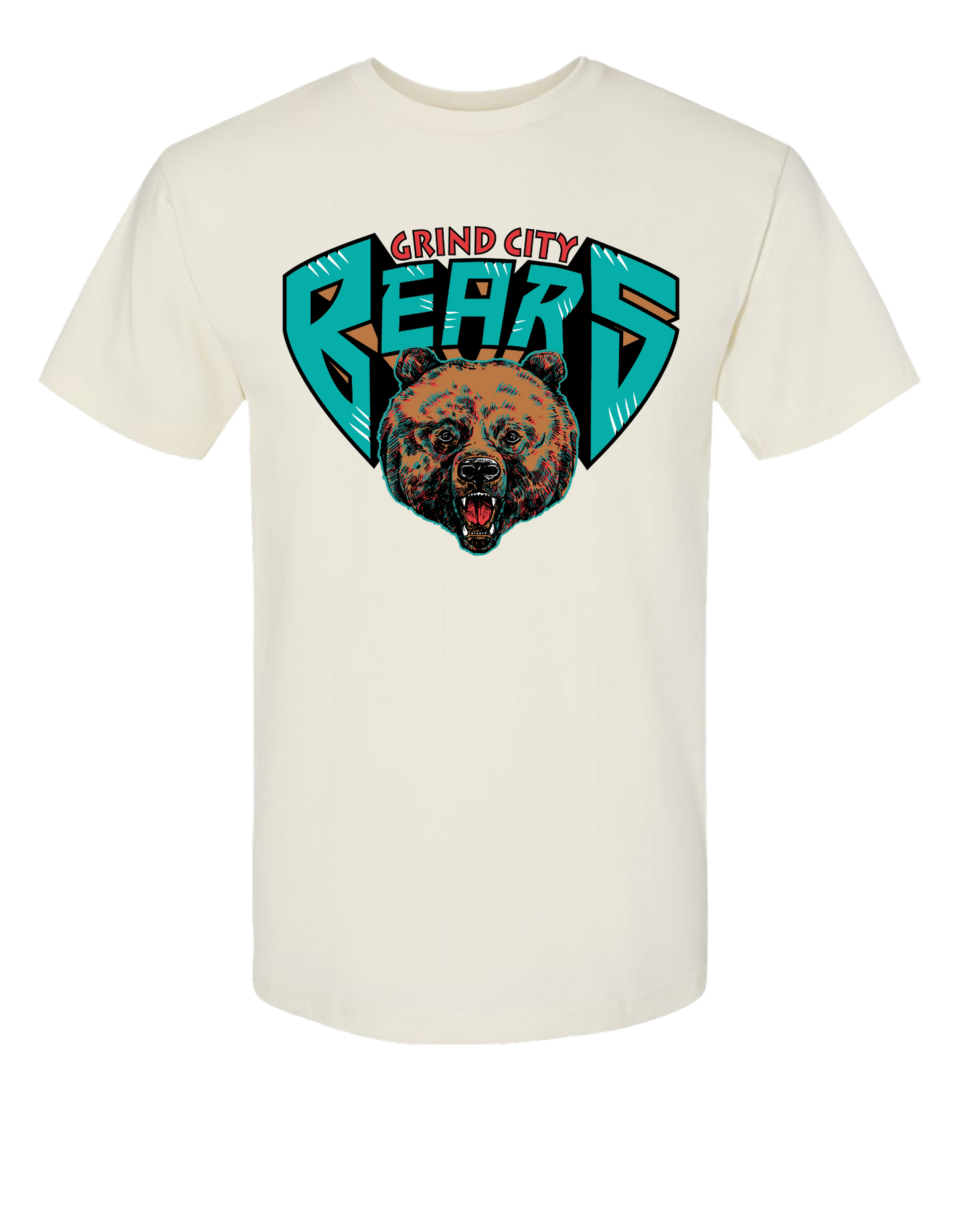 The Grind City Bears T-Shirt - Heather Teja, Heather Pacific and Natural